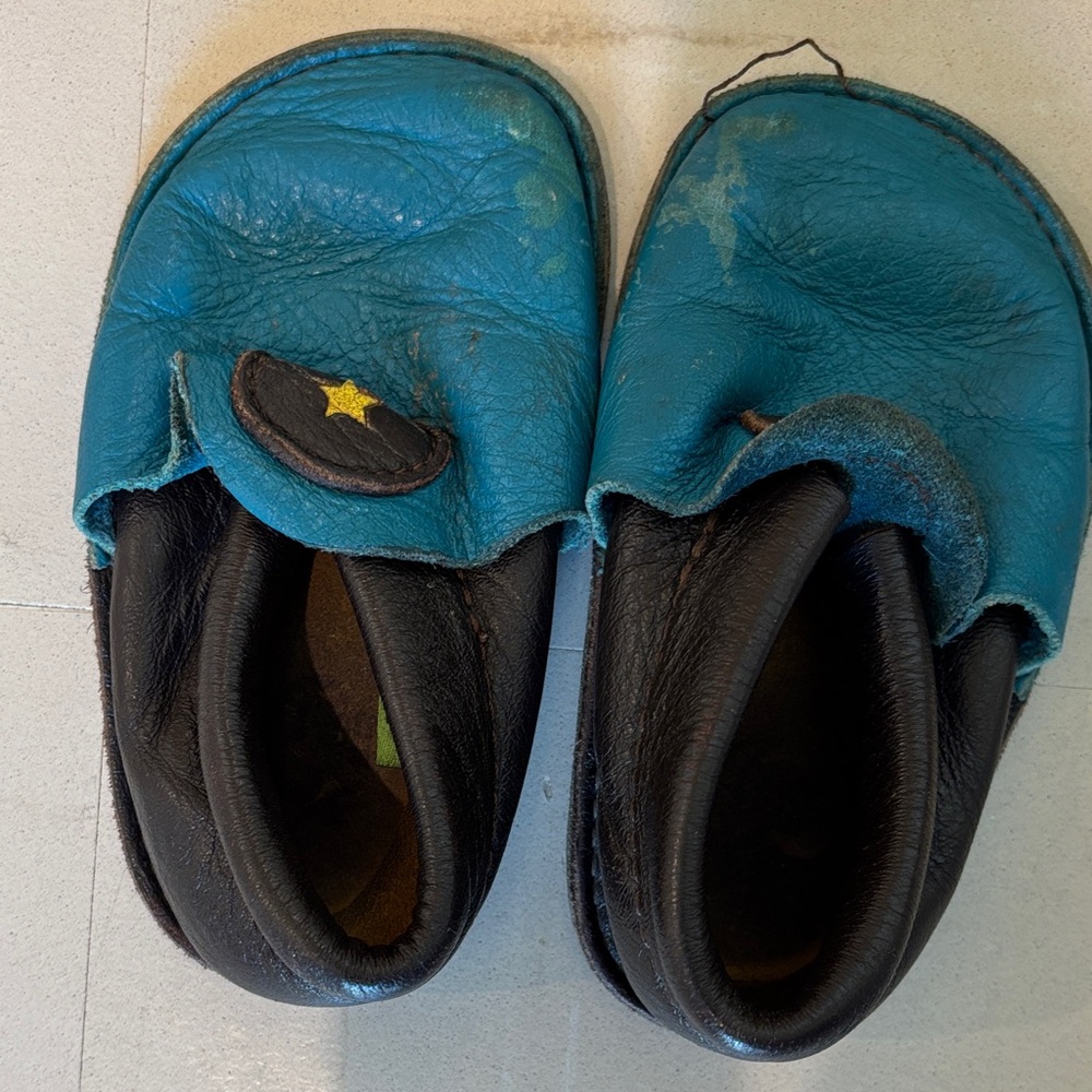 Children's Starry Blue and Black Slippers